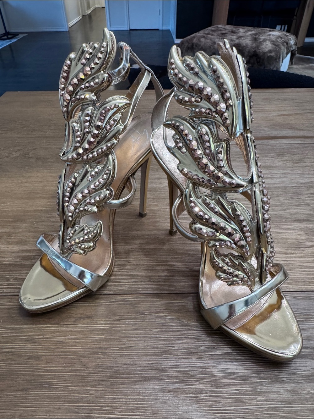 Giuseppe Zanotti rose gold Leaf Stiletto Sandals - Women